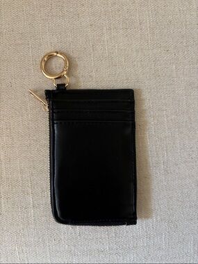 a new day Black Cardholder Keyring Wallet with Gold Hardware
